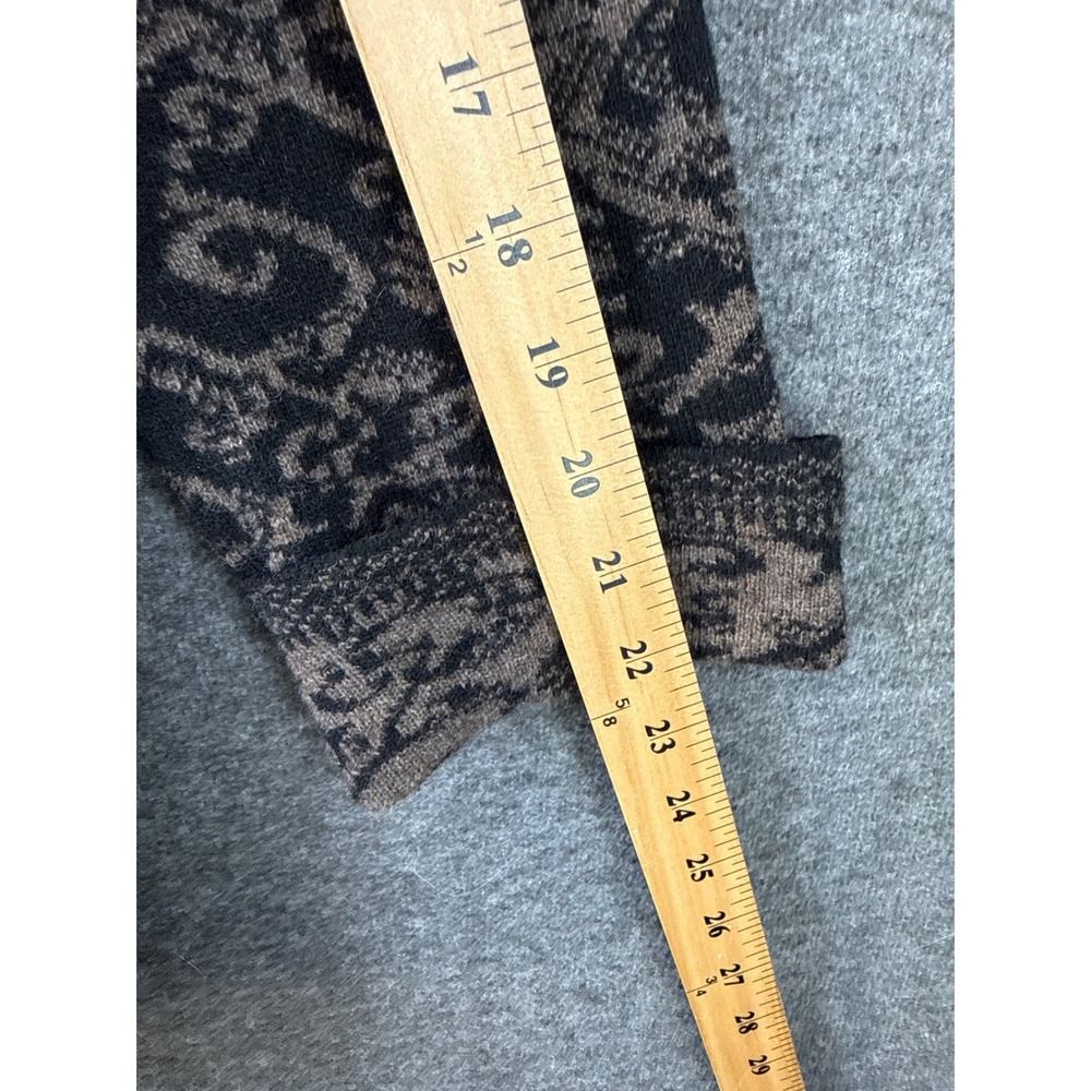 A.IDA Italy Wool Blend Full Zip Damask Cardigan Luxury Sweater Women Size L Aida - Picture 8 of 15
